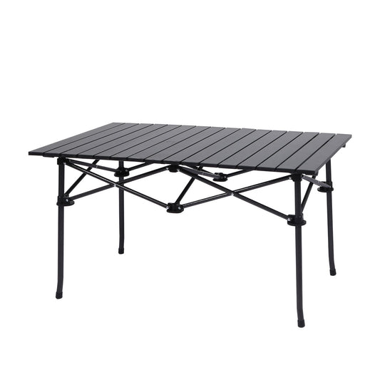 Folding Camping Table Portable Aluminium Outdoor Picnic Garden Black - image1