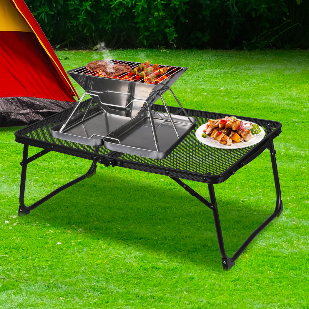 Levede Grill Table BBQ Camping Tables Outdoor Foldable Aluminium Portable Picnic S - image7
