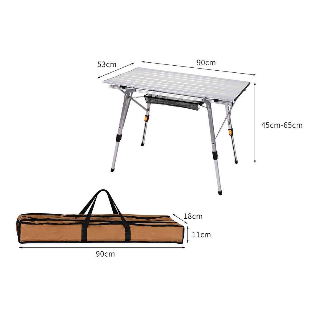 Camping Table Roll Up Folding Portable Aluminium Outdoor BBQ Desk Picnic - image3