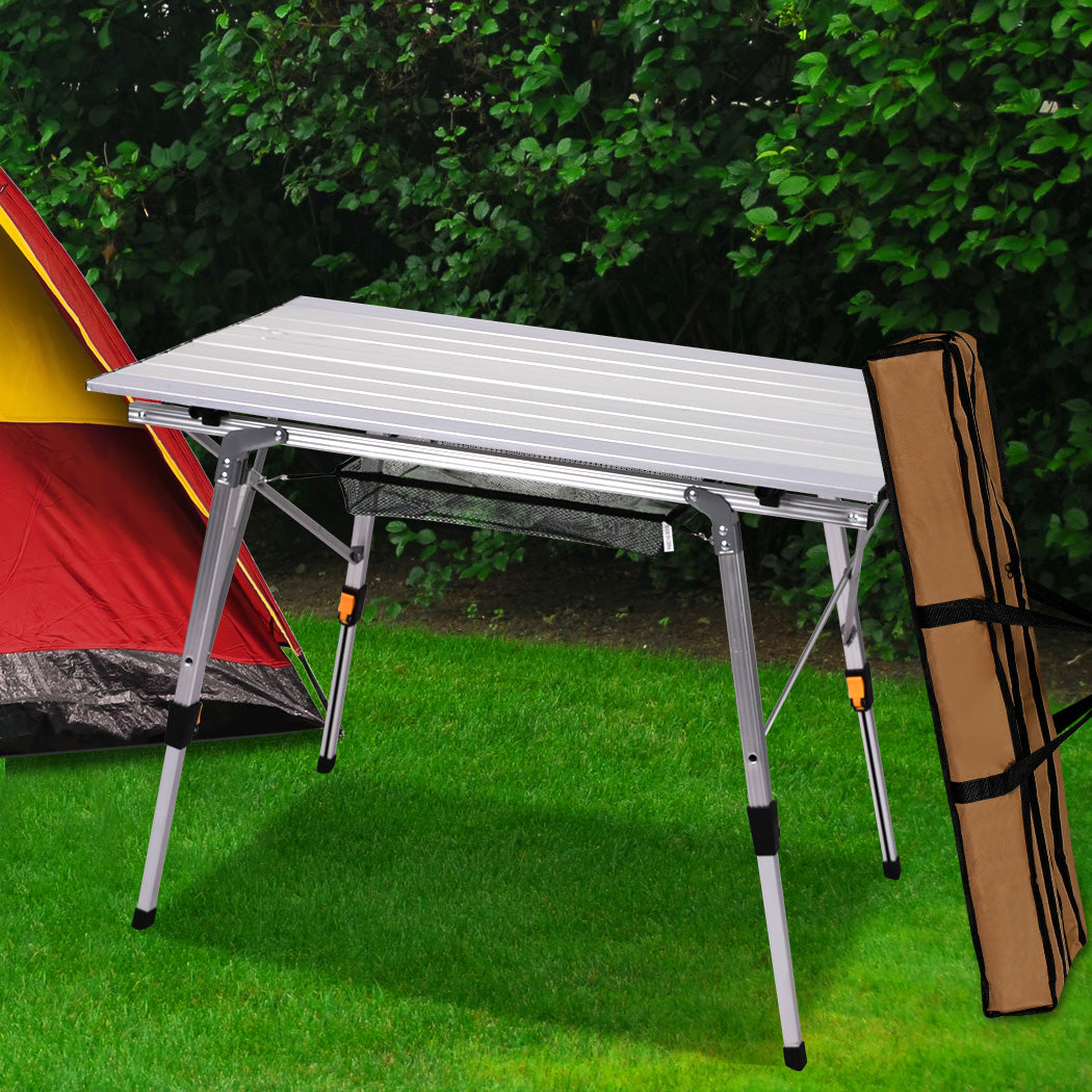 Camping Table Roll Up Folding Portable Aluminium Outdoor BBQ Desk Picnic - image7