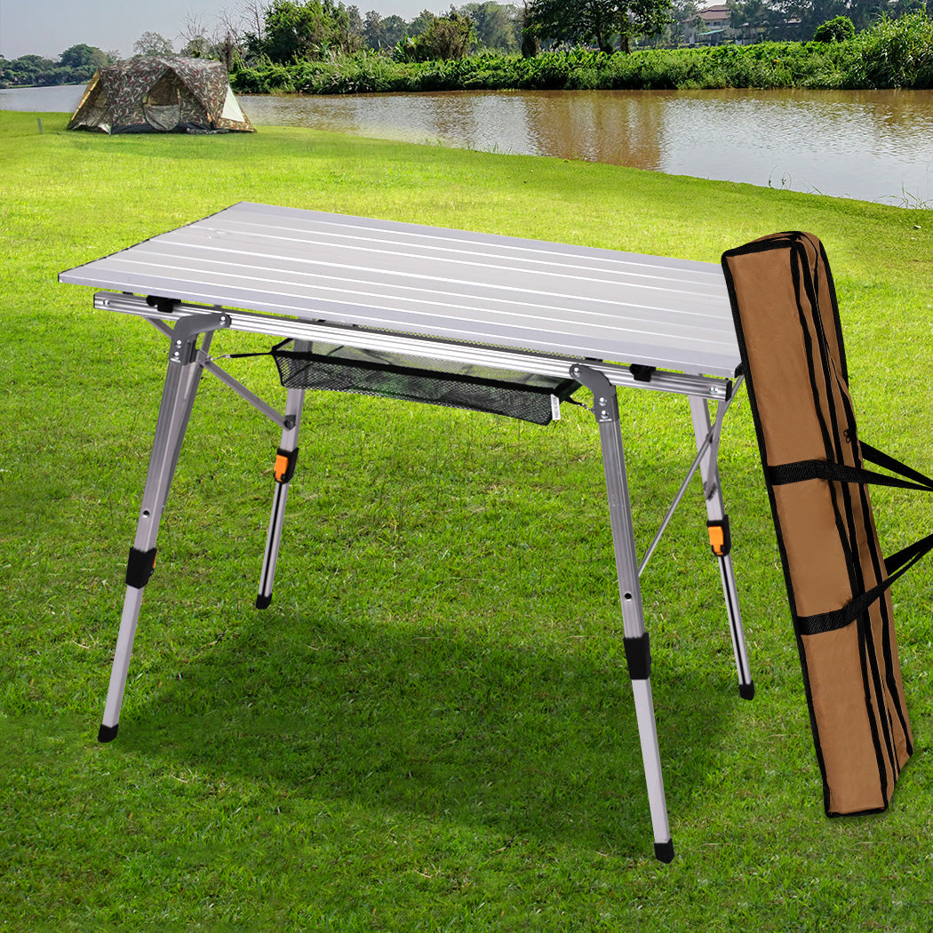 Camping Table Roll Up Folding Portable Aluminium Outdoor BBQ Desk Picnic - image8