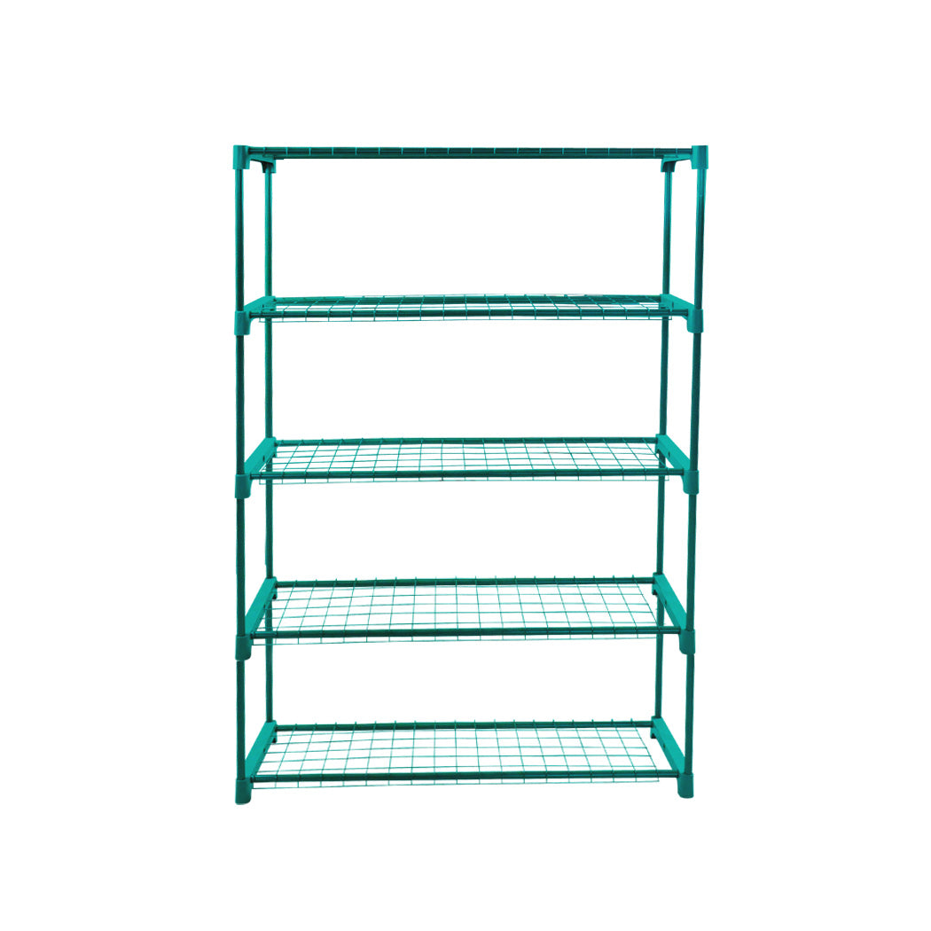 2x 5 Tier Plant Shelve Garden Greenhouse Steel Storage Shelving Frame Stand Rack - image2