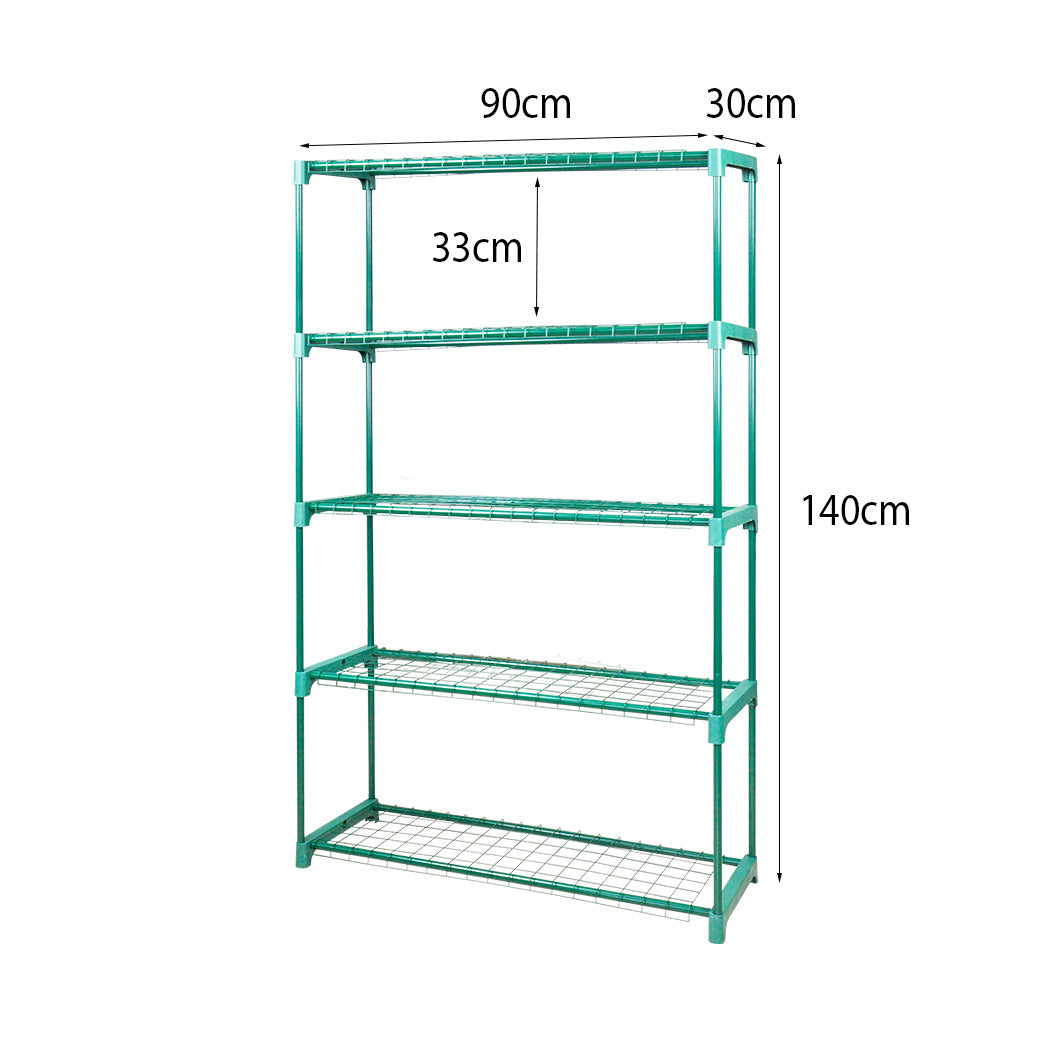 2x 5 Tier Plant Shelve Garden Greenhouse Steel Storage Shelving Frame Stand Rack - image3