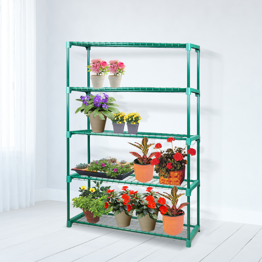 2x 5 Tier Plant Shelve Garden Greenhouse Steel Storage Shelving Frame Stand Rack - image8