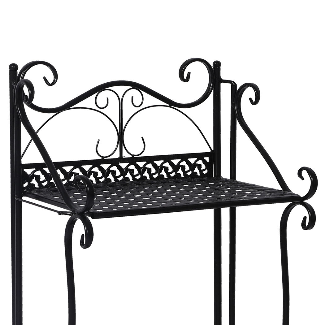 Levede Plant Stand 3 Tiers Outdoor Indoor Metal Flower Pots Rack Garden Shelf - image4