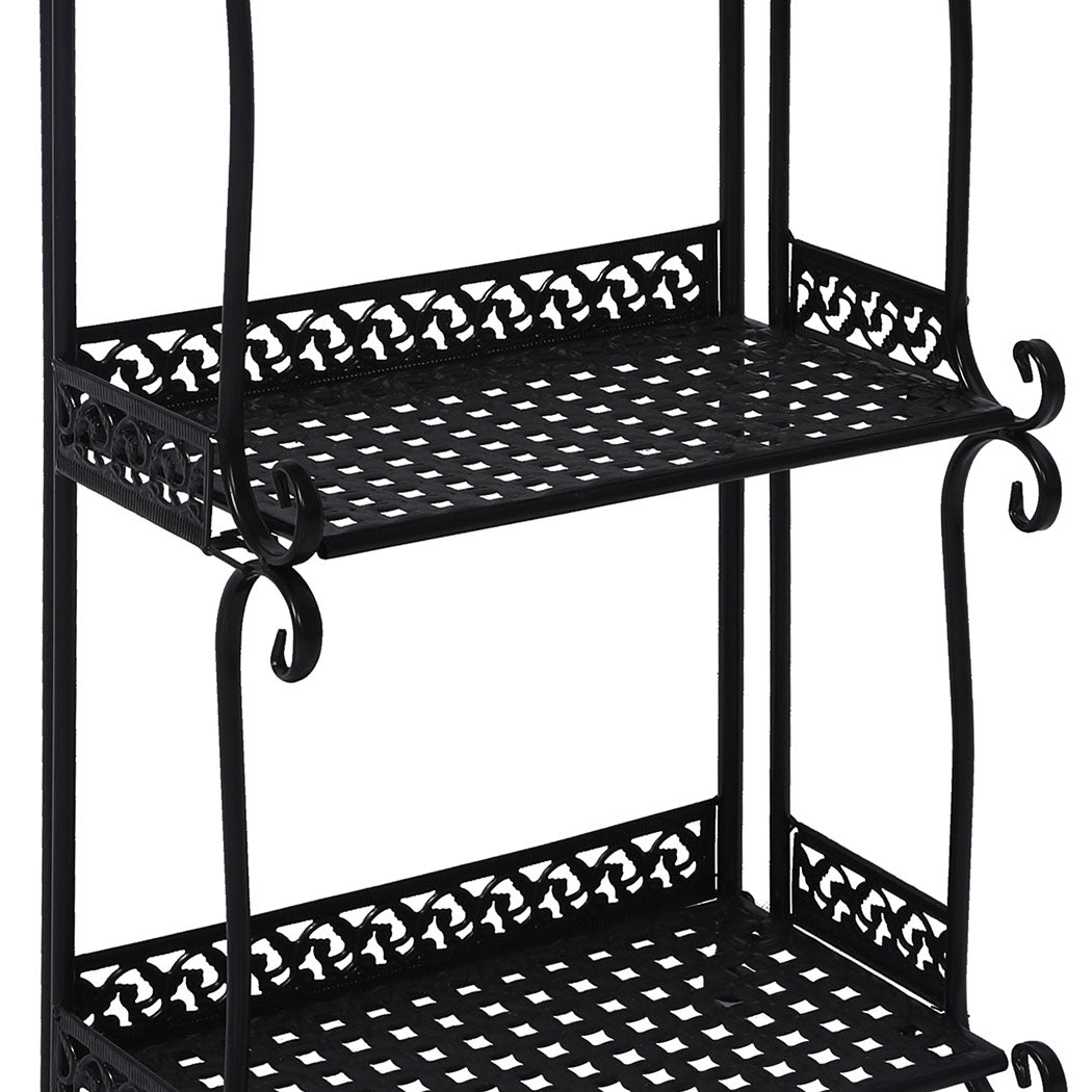 Levede Plant Stand 3 Tiers Outdoor Indoor Metal Flower Pots Rack Garden Shelf - image5