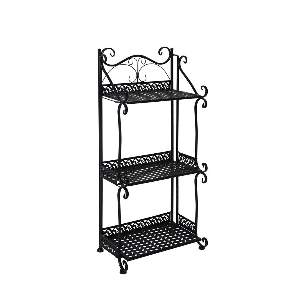 Levede Plant Stand 3 Tiers Outdoor Indoor Metal Flower Pots Rack Garden Shelf - image1