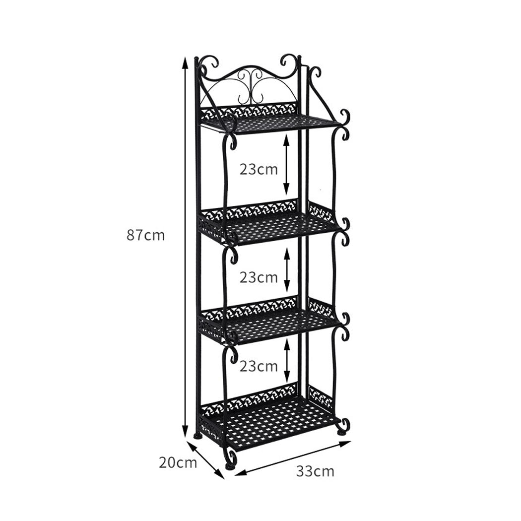 Levede Plant Stand 4 Tiers Outdoor Indoor Metal Flower Pots Rack Garden Shelf - image3