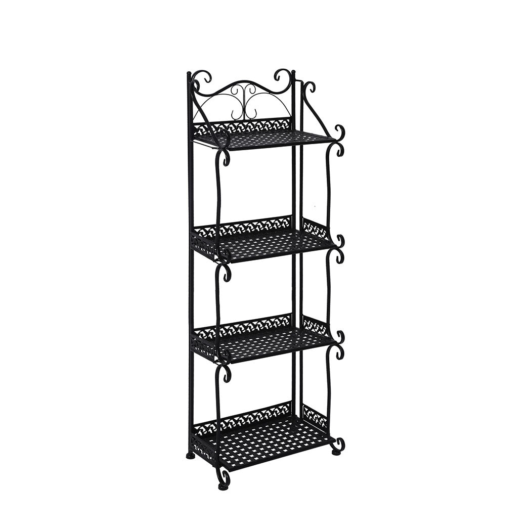 Levede Plant Stand 4 Tiers Outdoor Indoor Metal Flower Pots Rack Garden Shelf - image1