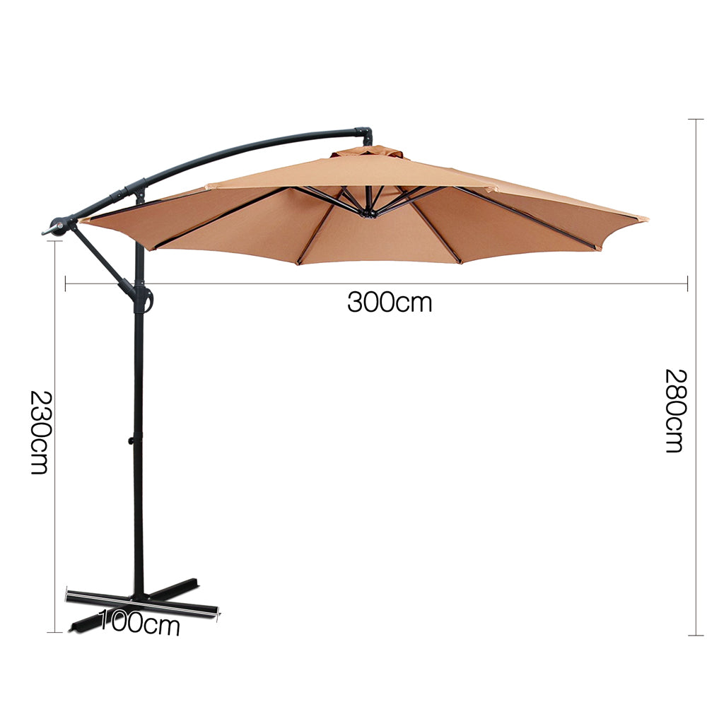 3M Cantilevered Outdoor Umbrella - Beige - image2