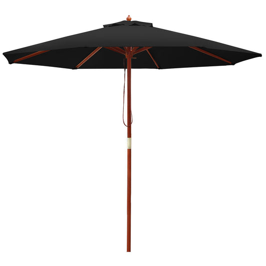 Instahut 2.7M Outdoor Pole Umbrella Cantilever Stand Garden Umbrellas Patio Black - image1