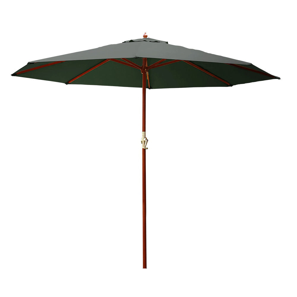 Instahut Umbrella Outdoor Pole Umbrellas Stand Sun Beach Garden Deck Charcoal 3M - image1