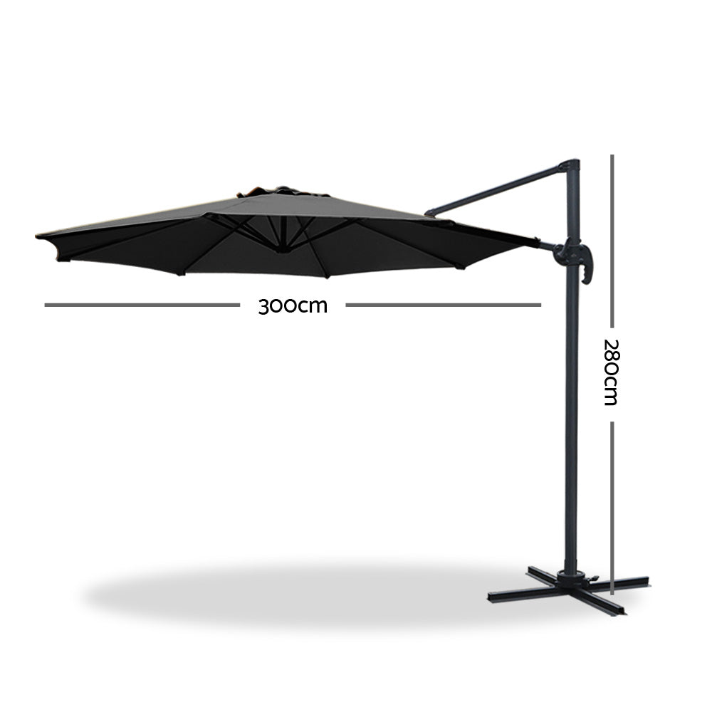 Roma Outdoor Umbrella - Black - image2