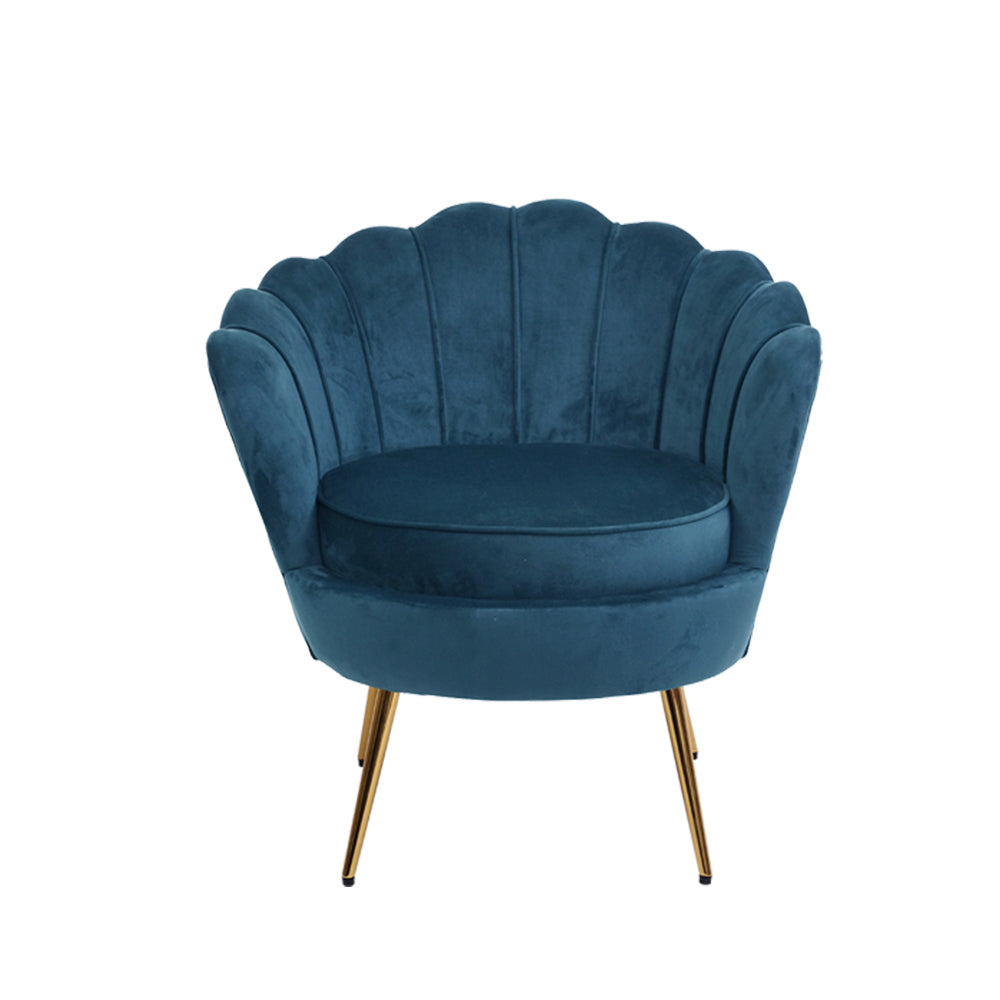 Armchair Lounge Chair Accent Retro Armchairs Lounge Shell Velvet Navy - image3