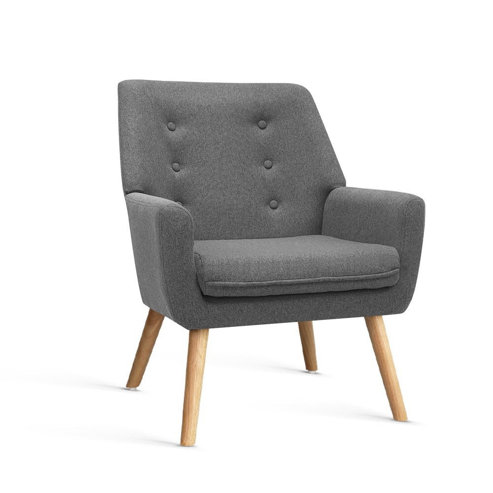 Fabric Dining Armchair - Grey - image1