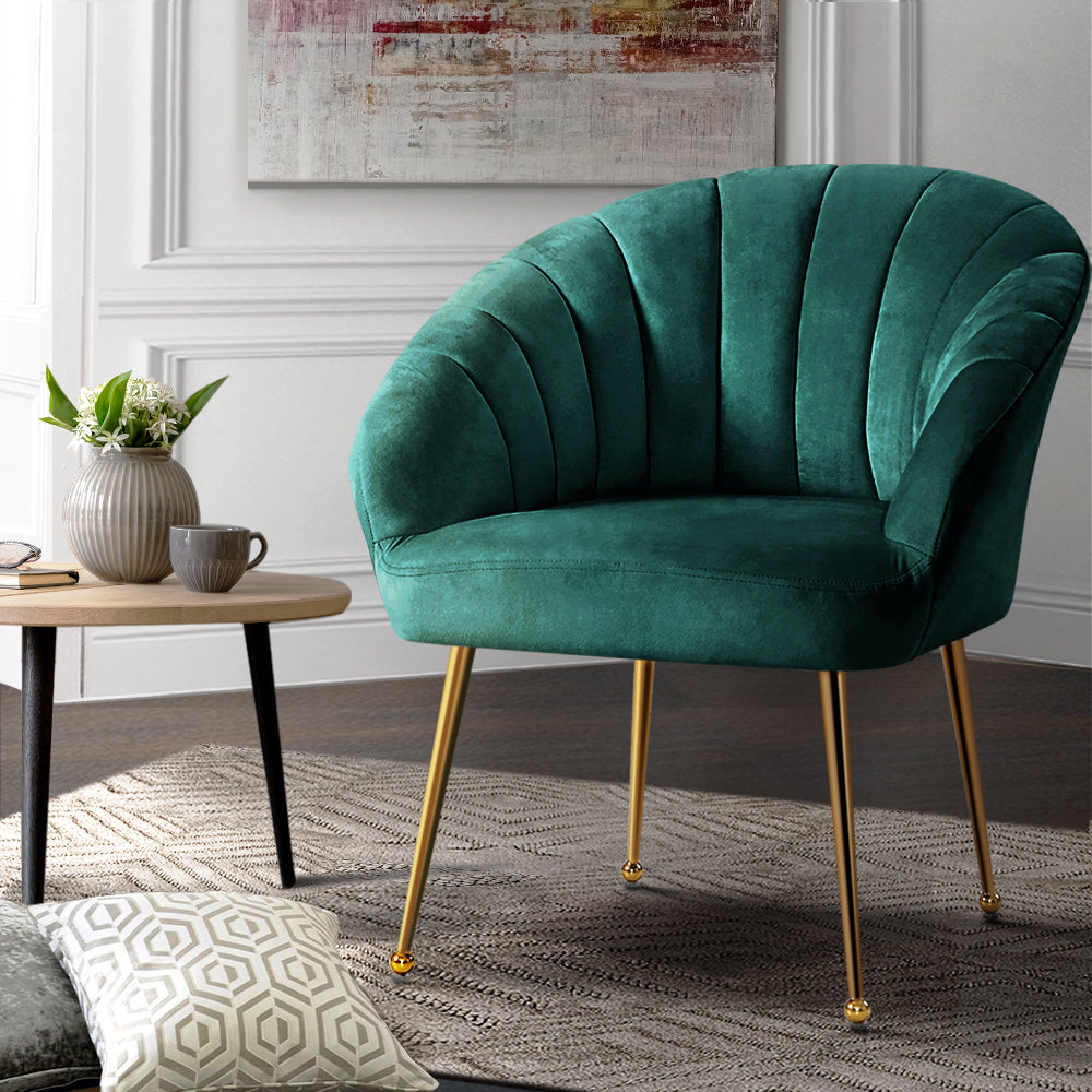 Armchair Lounge Chair Accent Armchairs Chairs Velvet Sofa Green Couch - image8