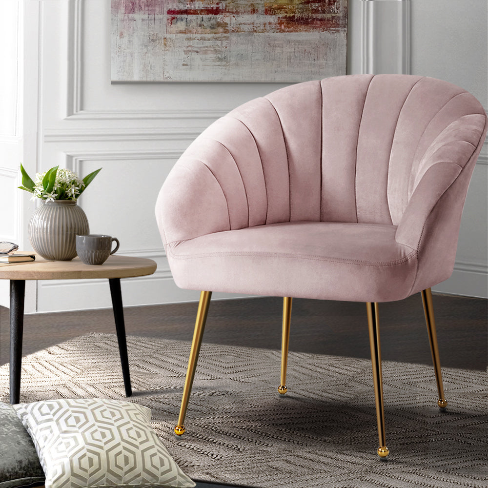 Armchair Lounge Chair Armchairs Accent Chairs Velvet Sofa Pink Couch - image8