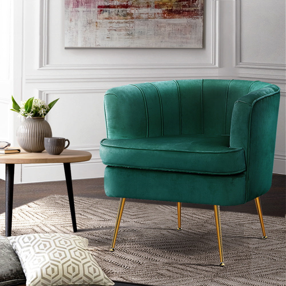 Armchair Lounge Accent Chair Armchairs Sofa Chairs Velvet Green Couch - image8