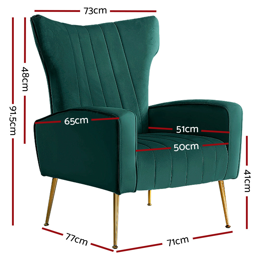 Armchair Lounge Chairs Accent Armchairs Chair Velvet Sofa Green Seat - image2