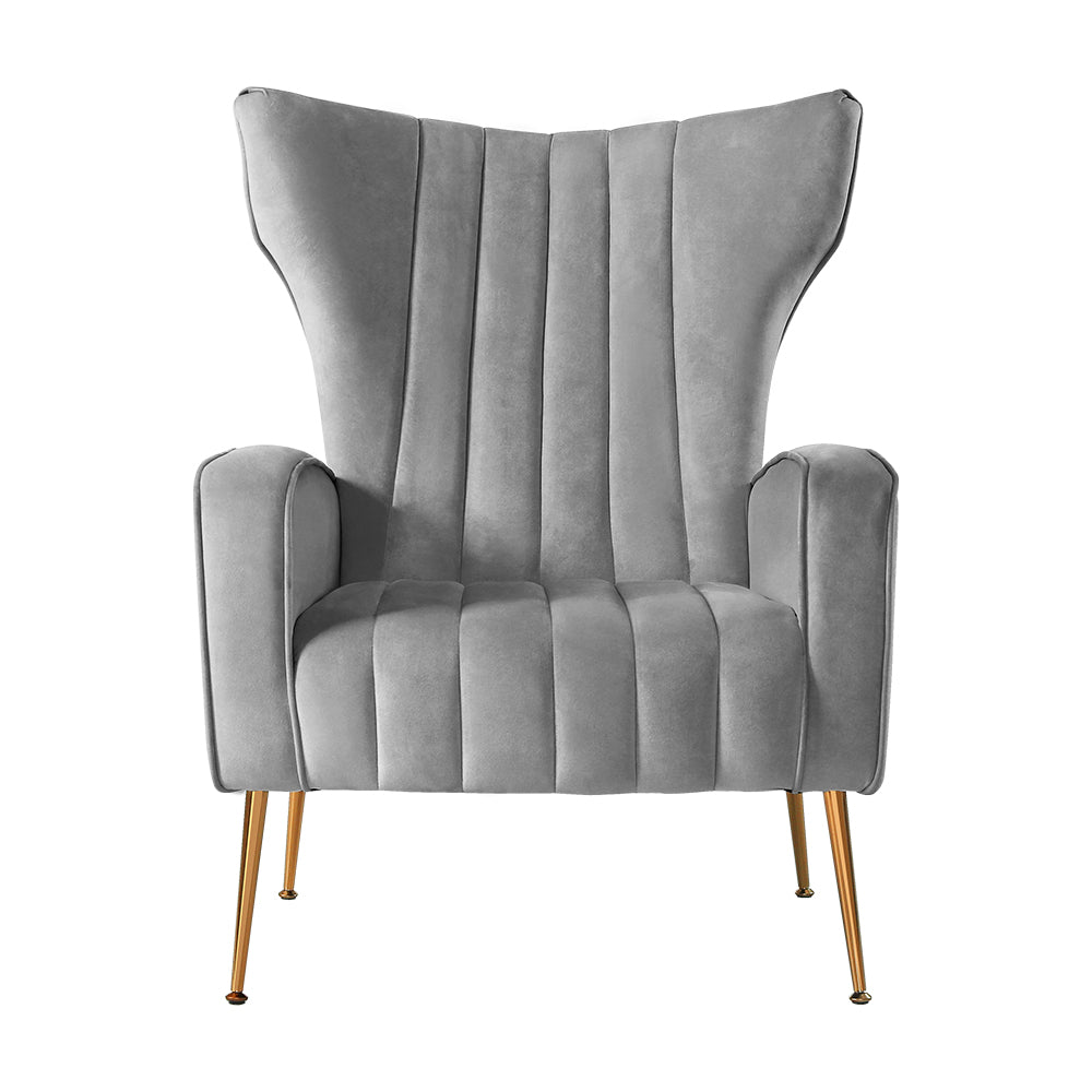 Armchair Lounge Accent Chairs Armchairs Chair Velvet Sofa Grey Seat - image3