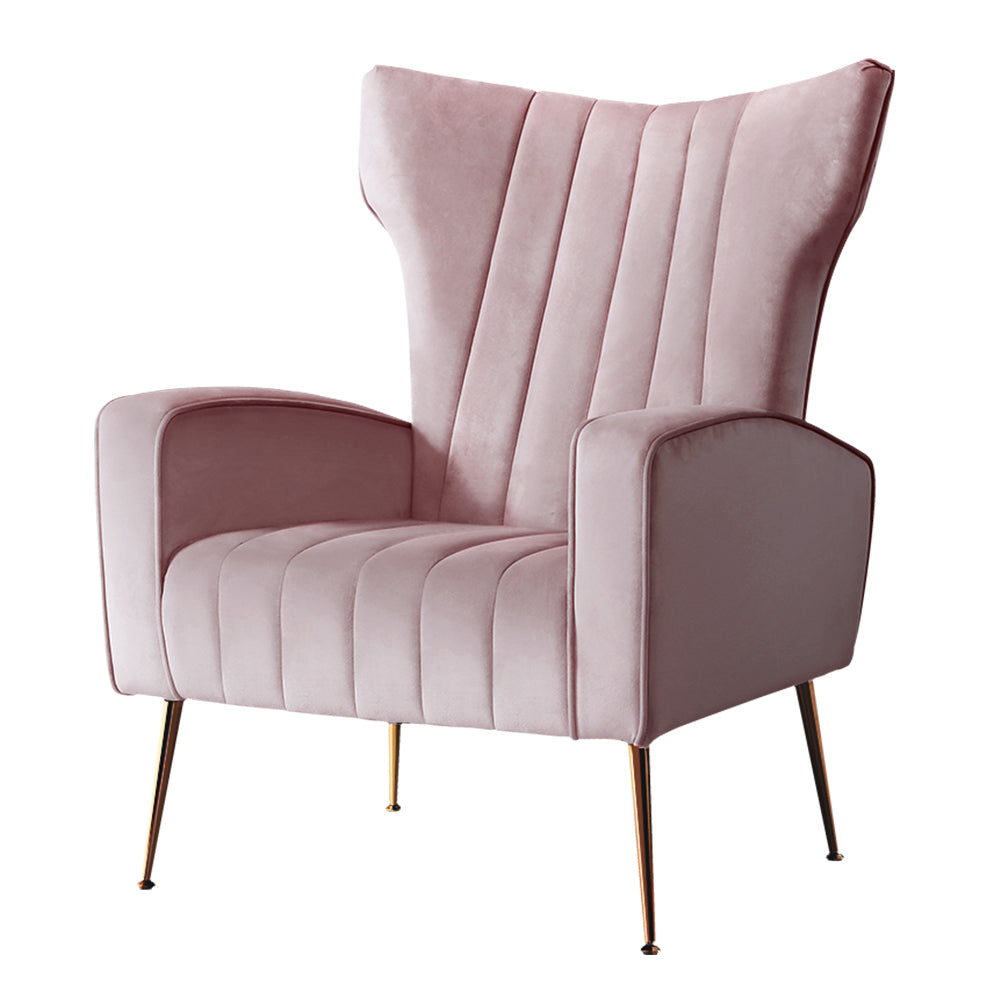 Armchair Lounge Chair Accent Armchairs Chairs Velvet Sofa Pink Seat - image1