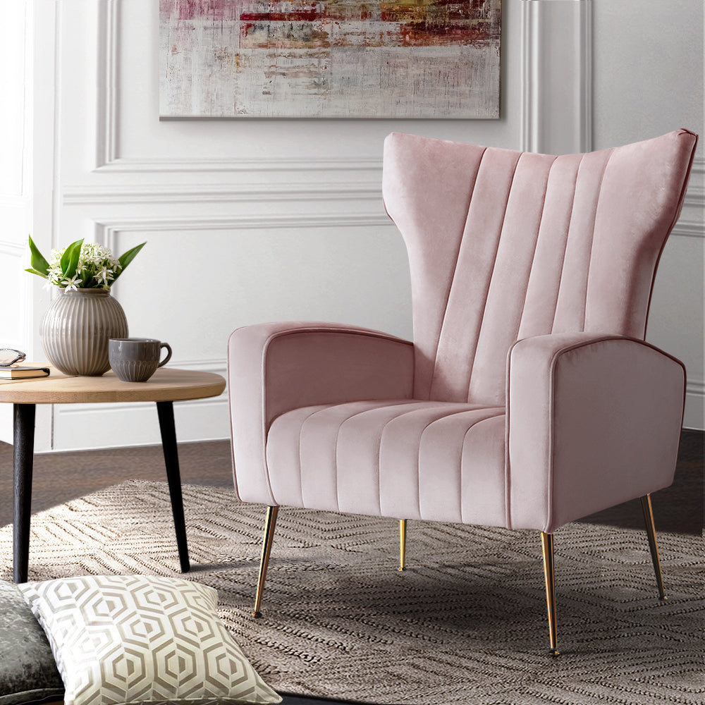 Armchair Lounge Chair Accent Armchairs Chairs Velvet Sofa Pink Seat - image8