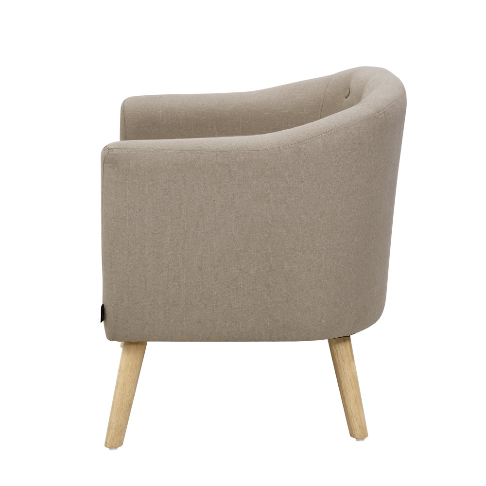 Armchair Tub Chair Single Accent Armchairs Sofa Lounge Fabric Beige - image4