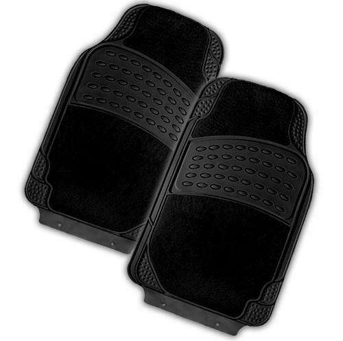 COLOSSUS 2-Piece Car Mat - BLACK [Rubber/Carpet] - image1