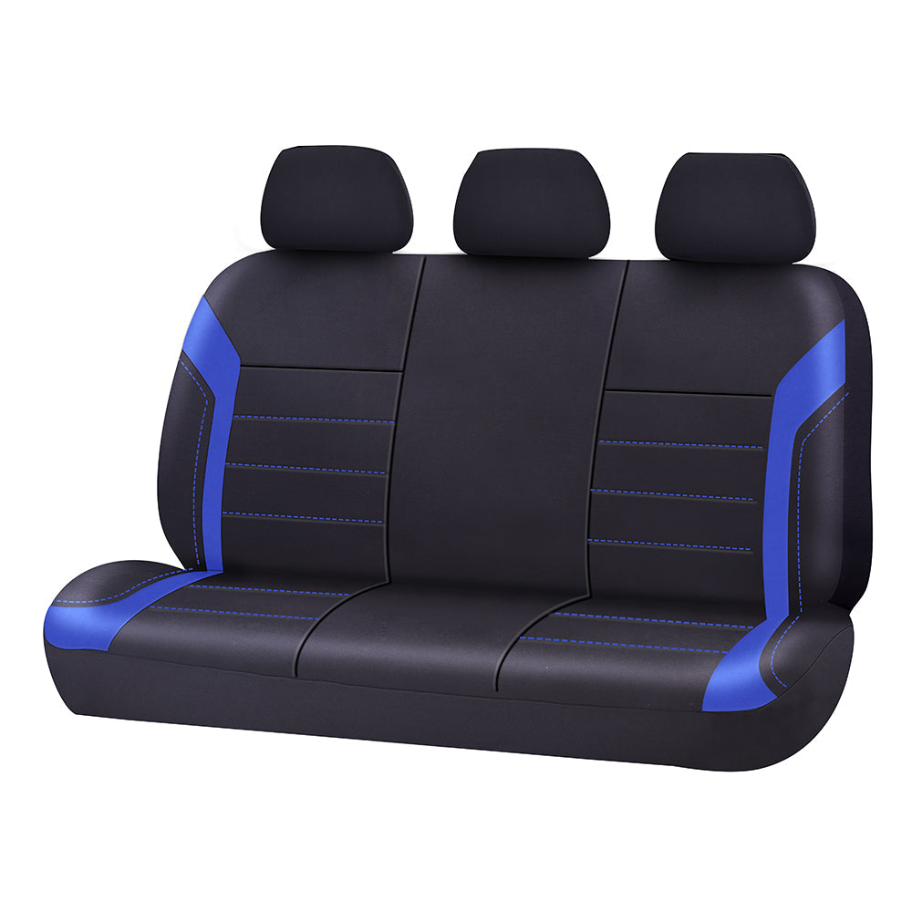 Universal Ultra Light Neoprene Rear Seat Covers Size 06/08H | Black/Blue - image1