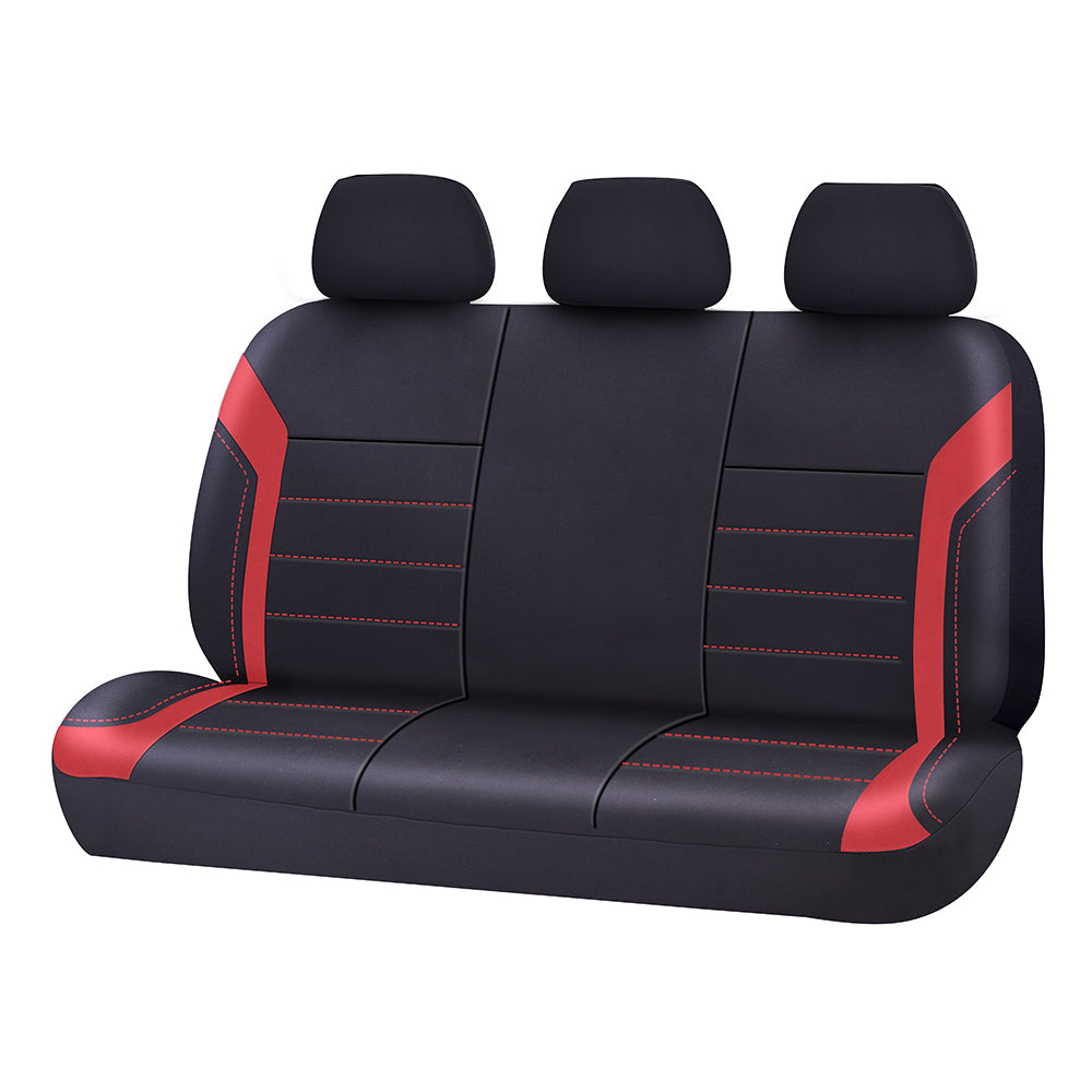 Universal Ultra Light Neoprene Rear Seat Covers Size 06/08H | Black/Red - image1