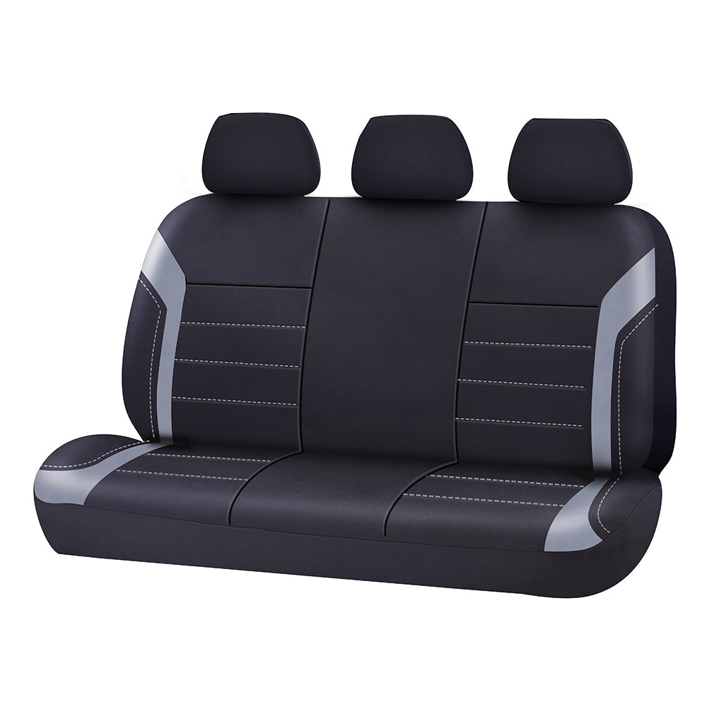 Universal Ultra Light Neoprene Rear Seat Covers Size 06/08H | Black/Grey - image1