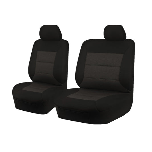 Seat Covers for ISUZU D-MAX 06/2012 - 2016 SINGLE CAB CHASSIS UTILITY FRONT BUCKET + _ BENCH BLACK PREMIUM - image1