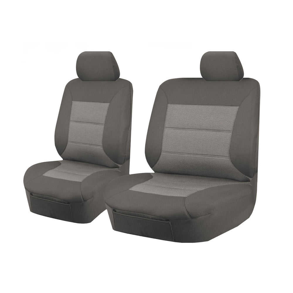 Seat Covers for TOYOTA LANDCRUISER 70 SERIES VDJ 05/2007 - ON SINGLE / DUAL CAB FRONT BUCKET + _ BENCH GREY PREMIUM - image1