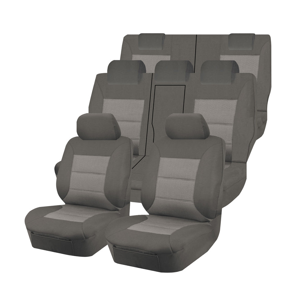 Seat Covers for MITSUBISHI OUTLANDER ZJ.ZK.ZL SERIES 11/2012 - 07/2021 4X4 SUV/WAGON 7 SEATERS FMR GREY PREMIUM - image1