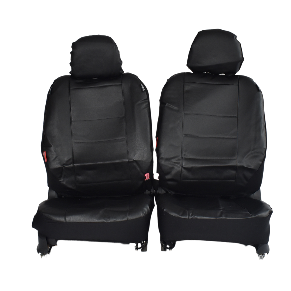 Leather Look Car Seat Covers For Nissan Frontier Dual Cab 1997-2020 | Black - image1