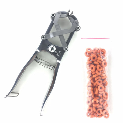 Cattle Lamb Sheep Stainless Steel Elastrator Castrating Plier with 100 Rubber - image1