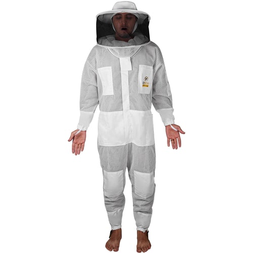 OZBee Premium Full Suit 3 Layer Mesh Ultra Cool Ventilated Round Head Beekeeping Protective Gear Size  S - image1