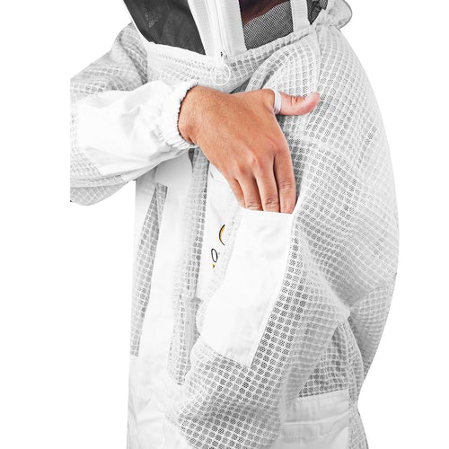 OZBee Premium Full Suit 3 Layer Mesh Ultra Cool Ventilated Round Head Beekeeping Protective Gear Size  S - image3