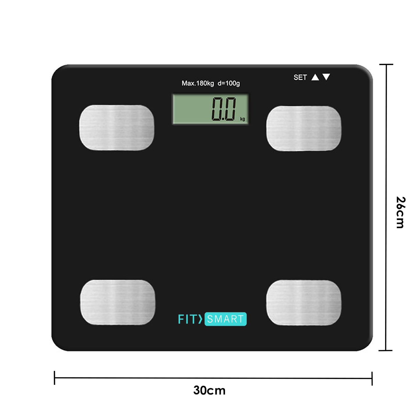 FitSmart Electronic Floor Body Scale Black Digital LCD Glass Tracker Bathroom - image3