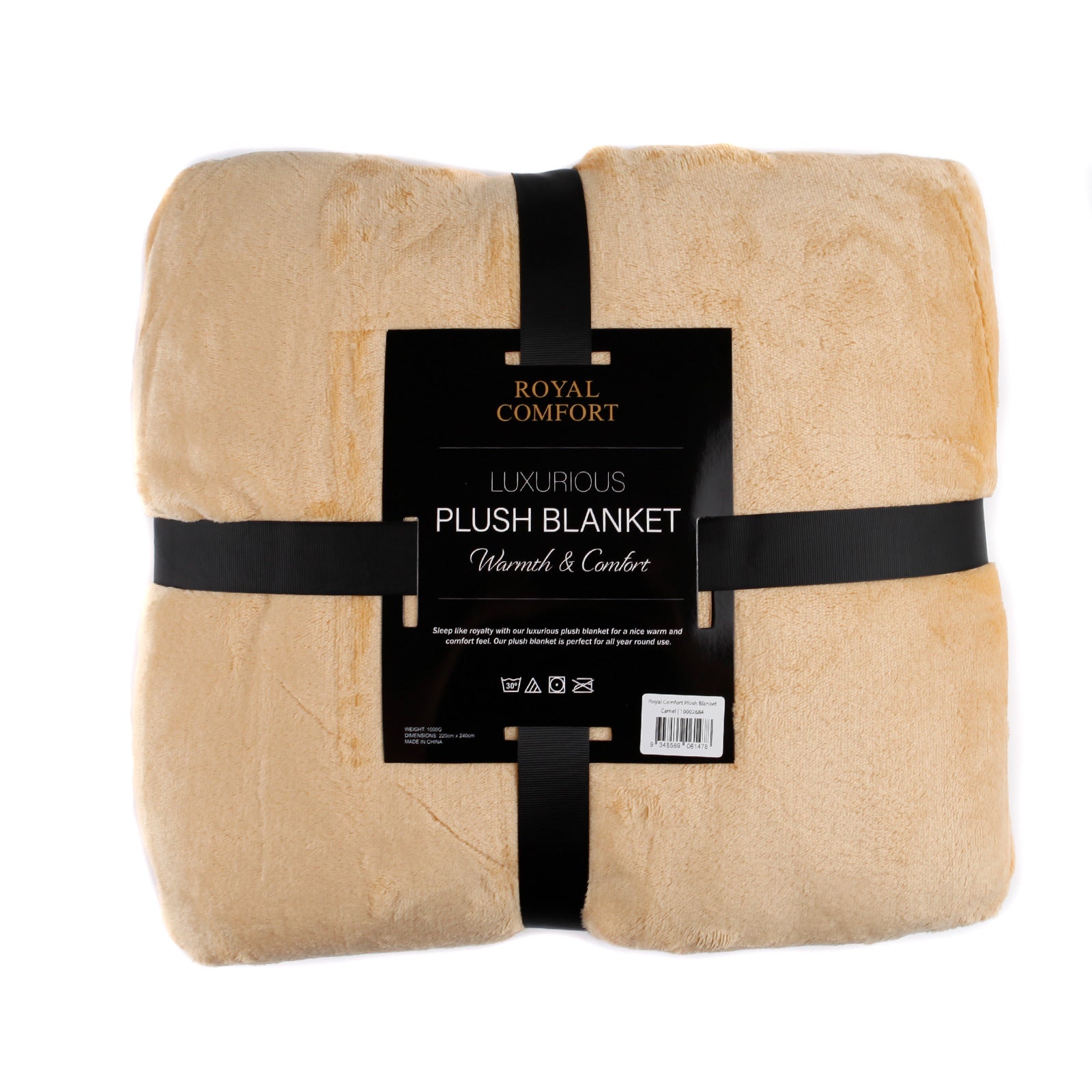 Royal Comfort Plush Blanket Throw Warm Soft Super Soft Large 220cm x 240cm  Camel - image3