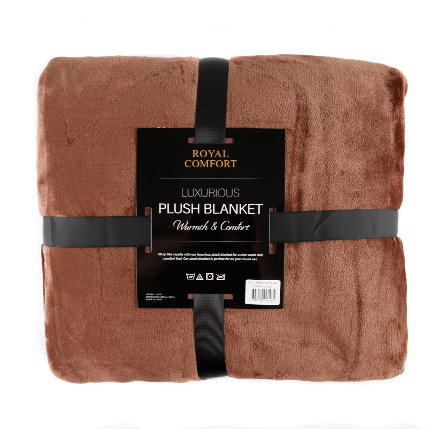 Royal Comfort Plush Blanket Throw Warm Soft Super Soft Large 220cm x 240cm  Coffee - image3
