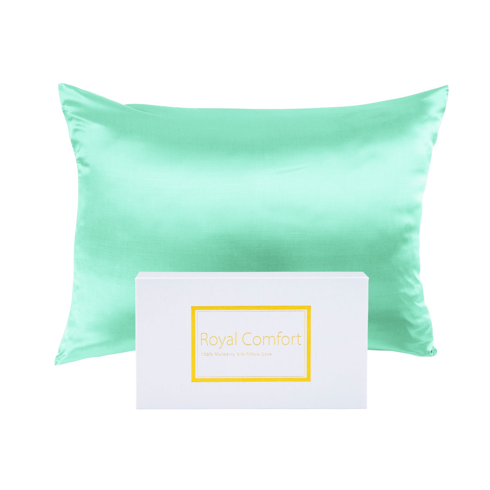 Royal Comfort Soft Silk Hypoallergenic Pillowcase Twin Pack 51 x 76cm 51 x 76 cm Mint - image2