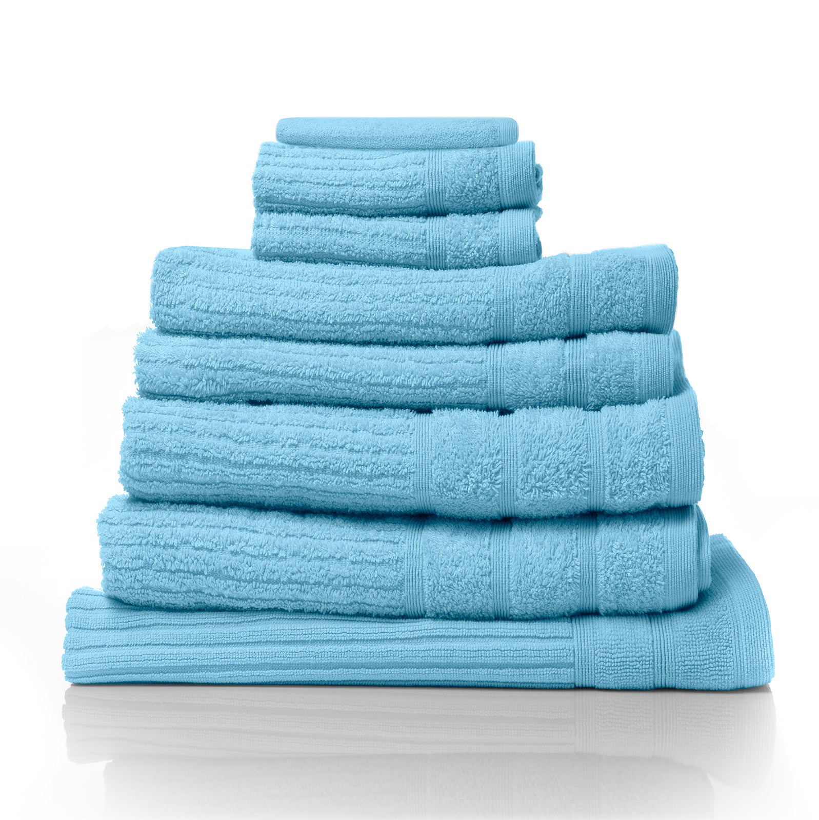 Royal Comfort Eden Egyptian Cotton 600GSM 8 Piece Luxury Bath Towels Set - Aqua - image1