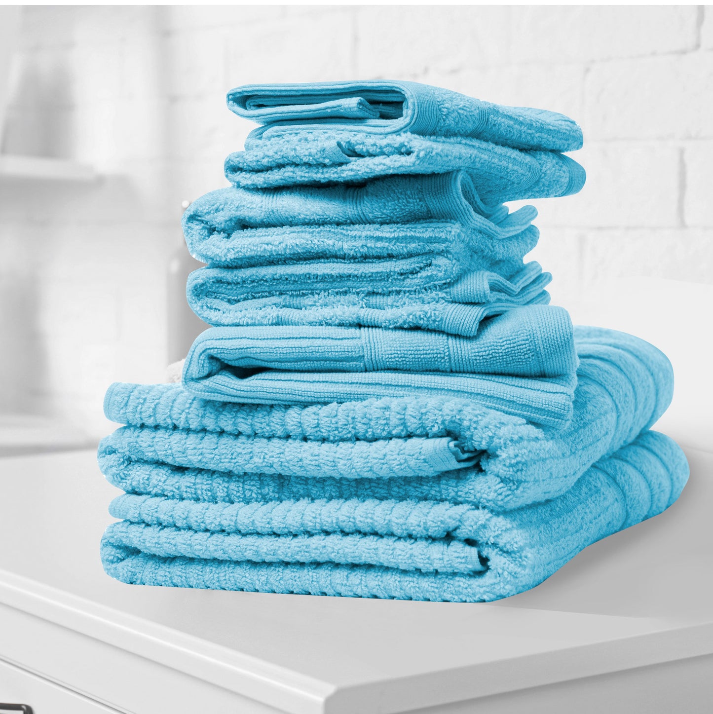 Royal Comfort Eden Egyptian Cotton 600GSM 8 Piece Luxury Bath Towels Set - Aqua - image2