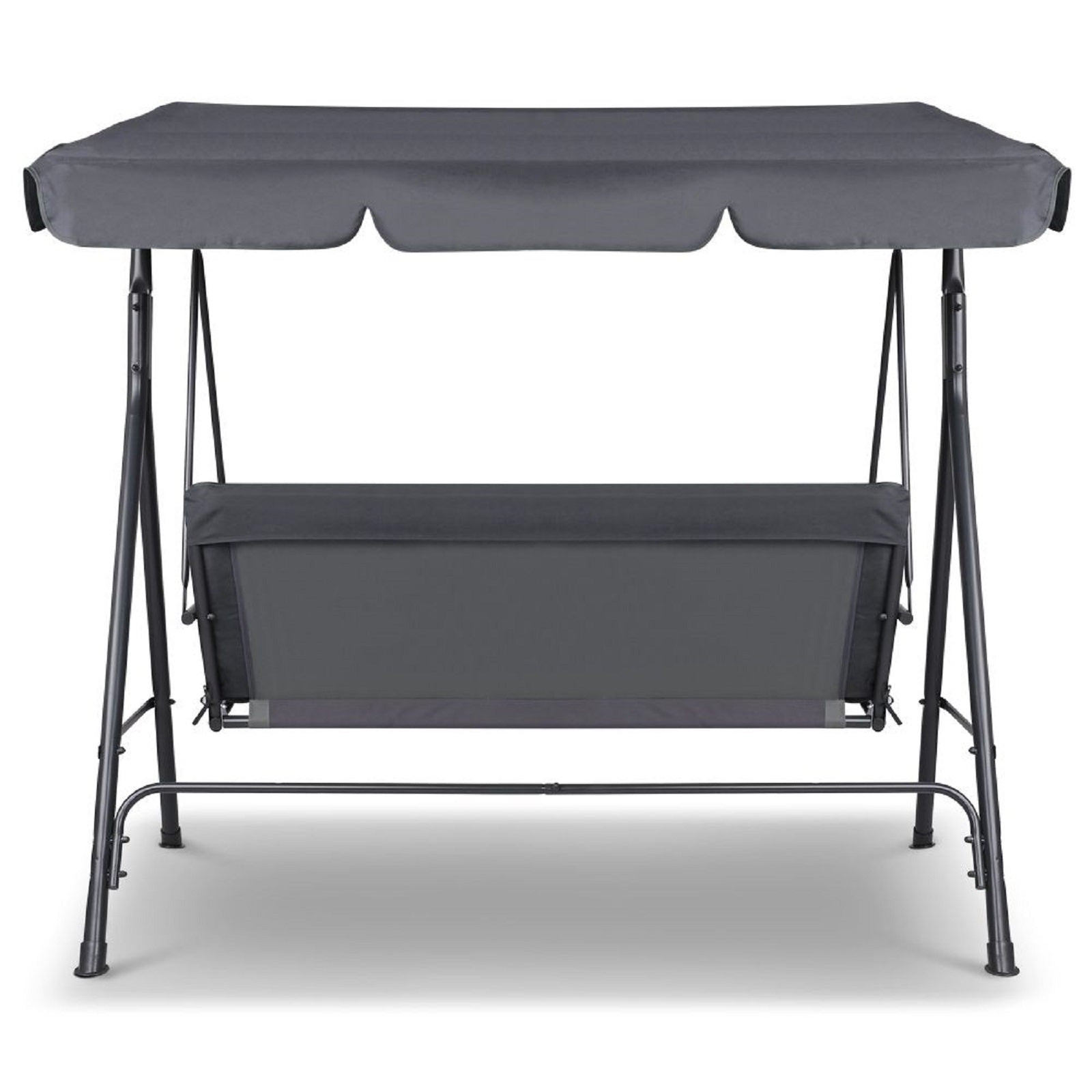 Milano Outdoor Swing Bench Seat Chair Canopy Furniture 3 Seater Garden Hammock - Grey - image5