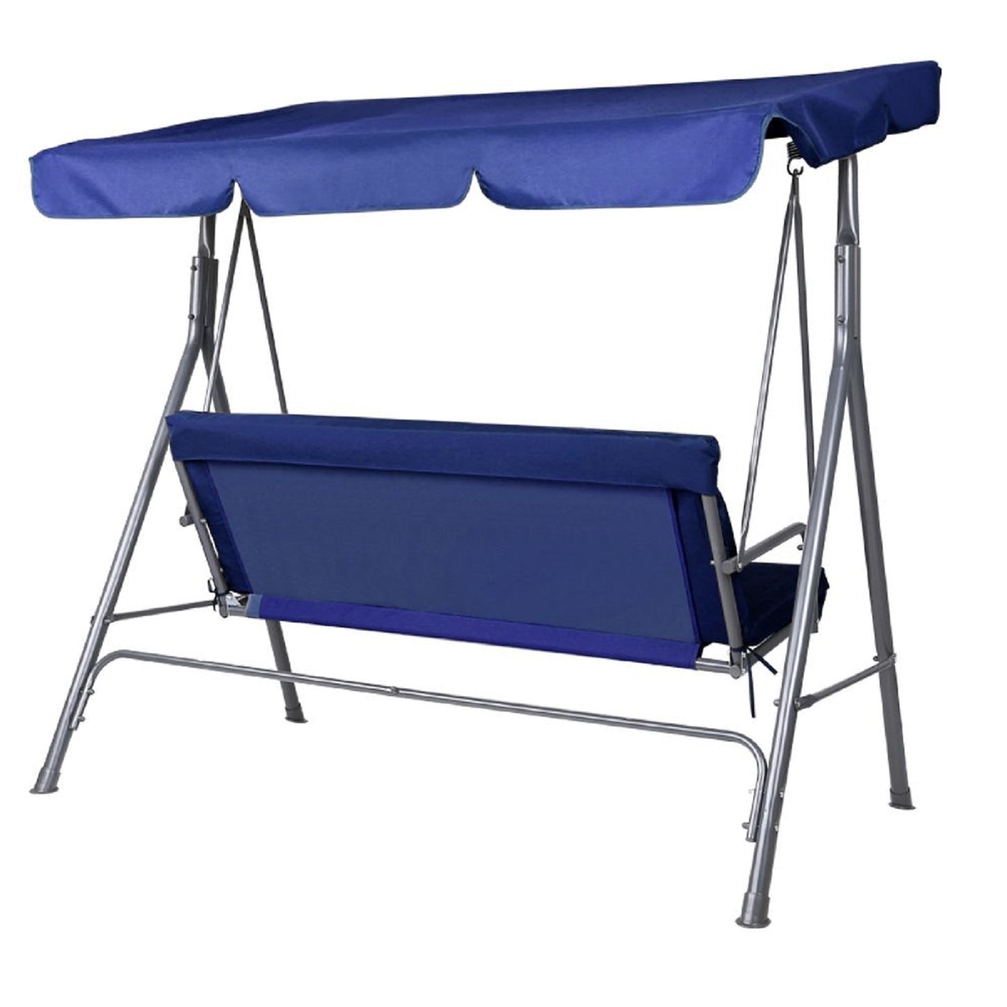 Milano Outdoor Swing Bench Seat Chair Canopy Furniture 3 Seater Garden Hammock - Dark Blue - image5