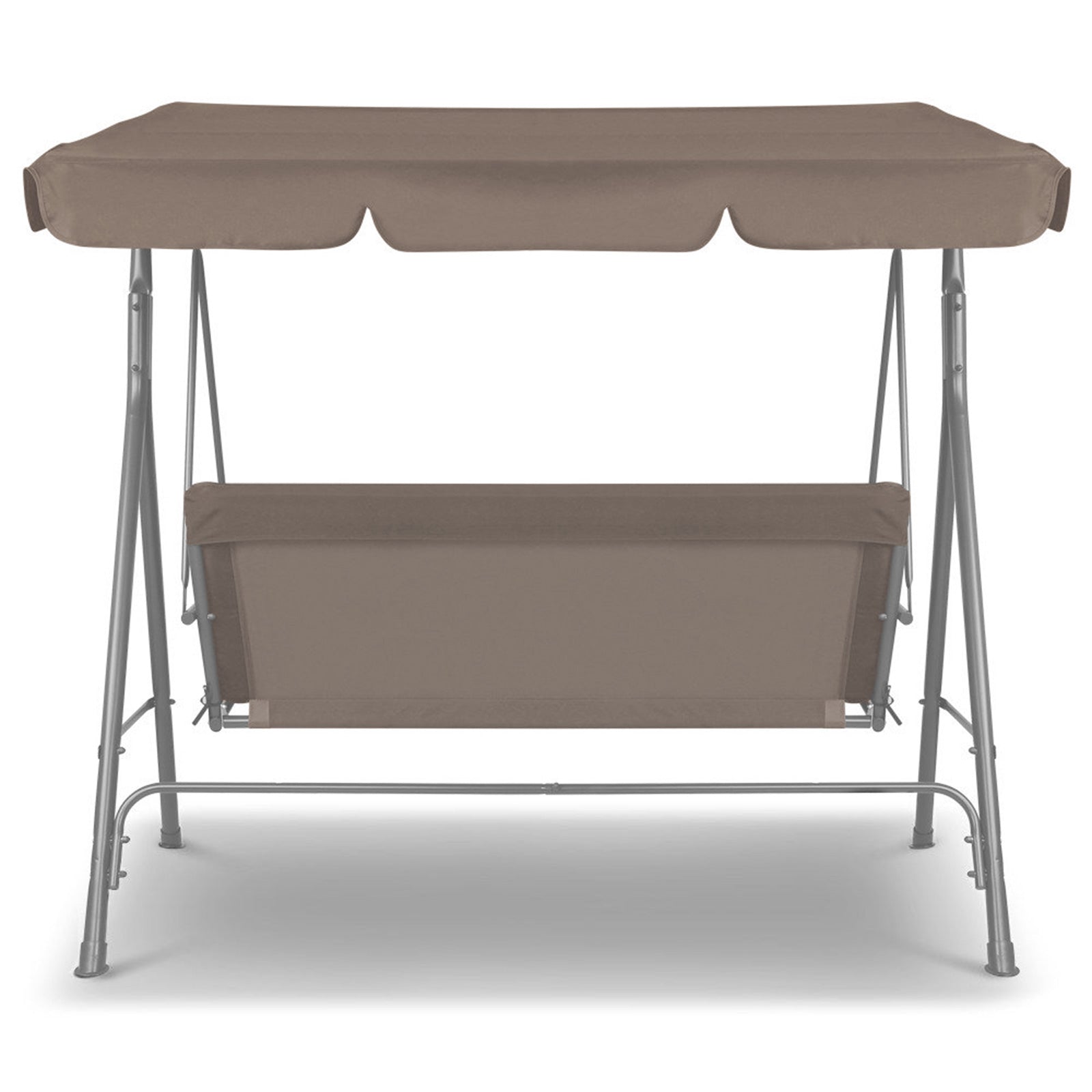 Milano Outdoor Swing Bench Seat Chair Canopy Furniture 3 Seater Garden Hammock - Coffee - image5