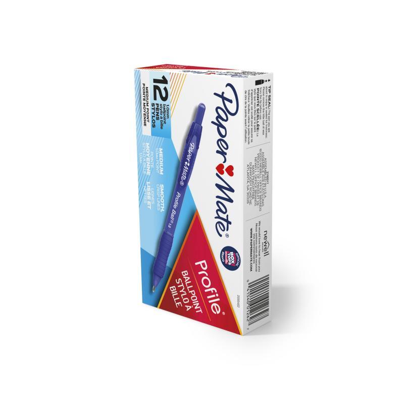 PAPER MATE Profile Ball Pen 1.0mm Blue Box of 12 - image1