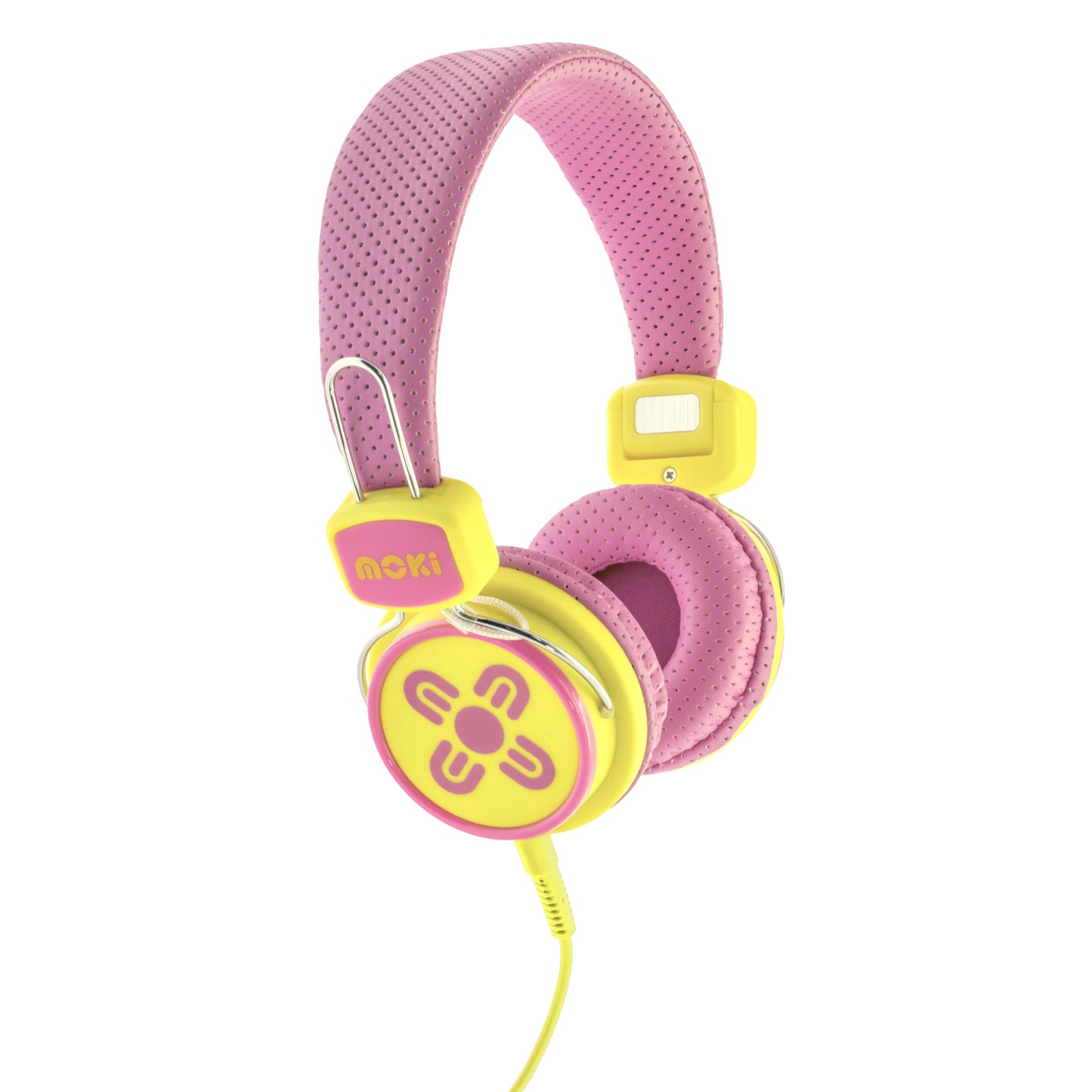 MOKI Kid Safe Volume Limited Pink & Yellow Headphones - image1