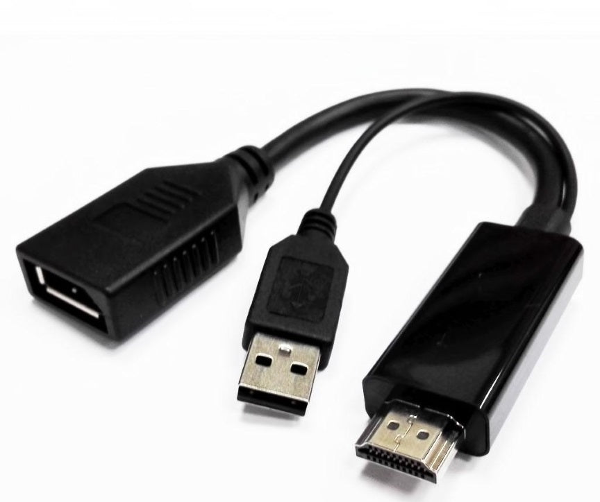 8WARE HDMI to DisplayPort DP Male to Female with USB (for power) Adapter Cable - image1